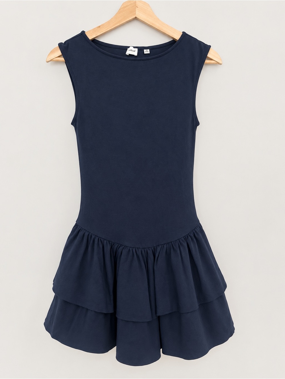 Aritzia Wilfred GoodLux Bloomsbury Mini Dress Navy XS Tiered Ruffle